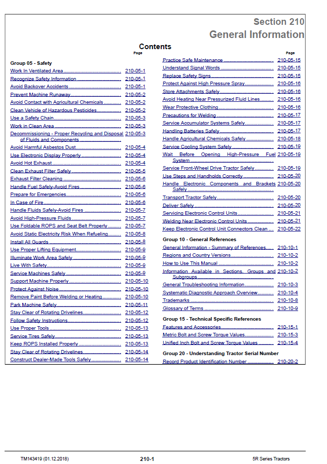John Deere 0R 5100R 5115R 5115RH 5125R (FT4/ Stage IIIB) Tractor Diagnostic Technical Manual (TM143419) PDF