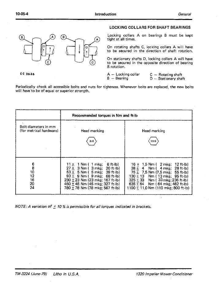 John Deere 1320 Mower Conditioner TM3224 Maintenance & Repair Manual