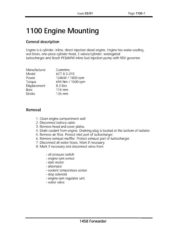 John Deere 1458 Forwarder Repair & Maintenance Manual TM1993