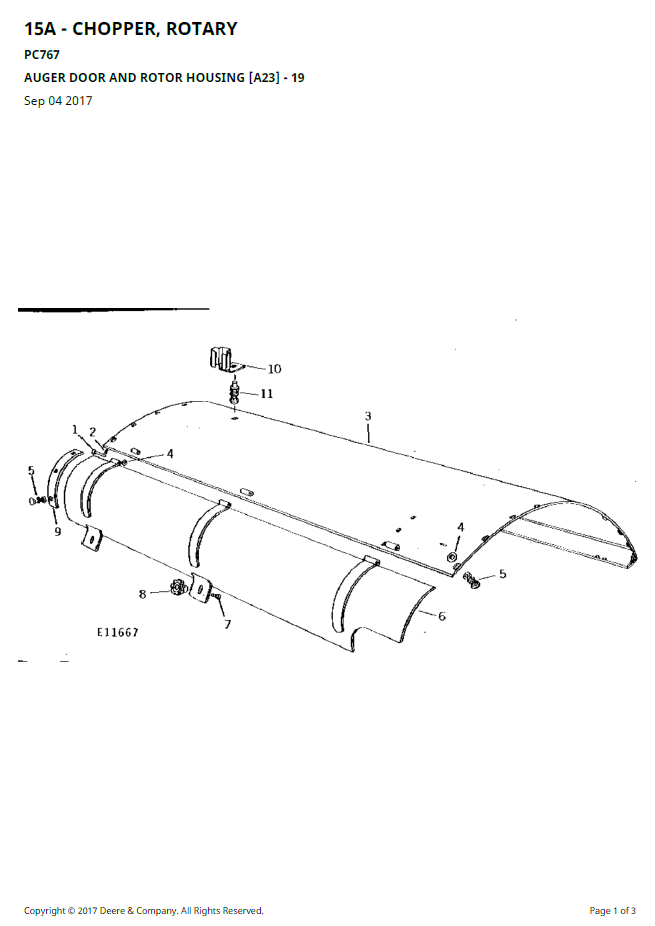 John Deere 15A & 16A Rotary Chopper Spare Parts Manual PC767