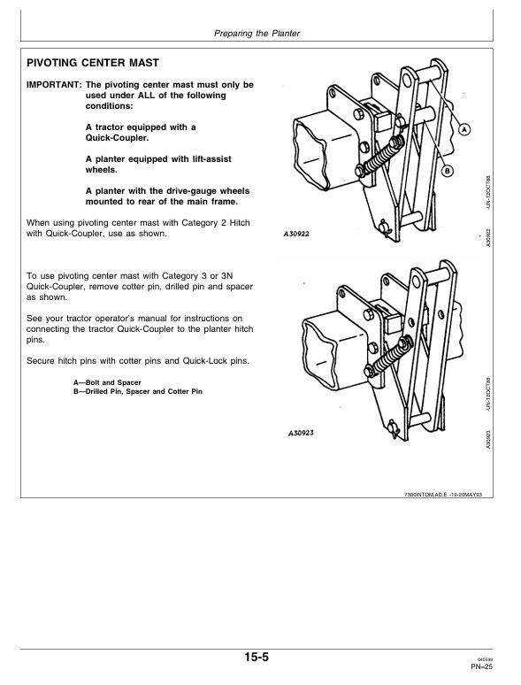 John Deere 1700/1730 Planter Service & Operation Manual OMA62499 Download