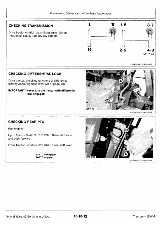 John Deere 2155/2355N Tractor Technical Repair & Maintenance Manual TM4435