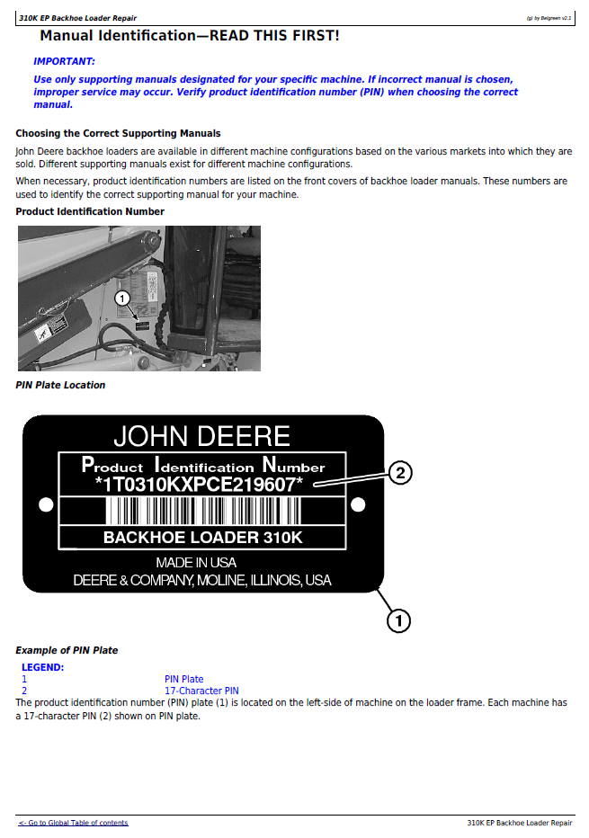 John Deere 310K EP Repair Manual – Complete Technical Maintenance Guide TM12442