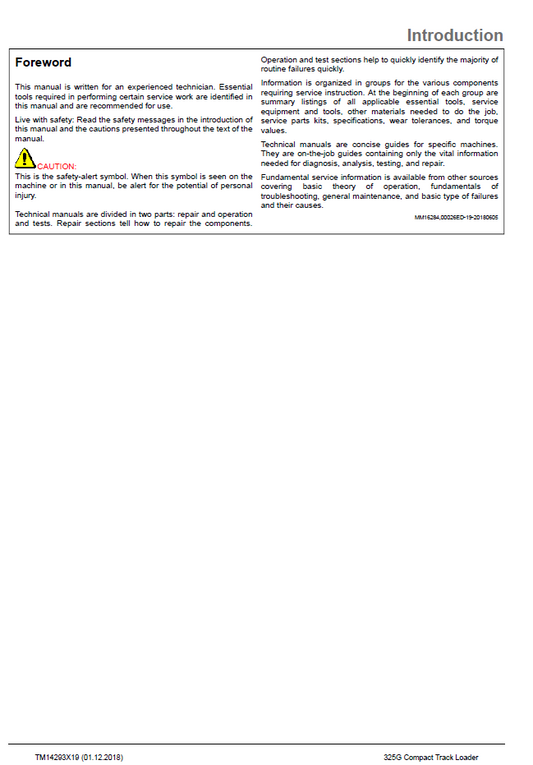 John Deere 325G CTL Operation & Diagnostic Service Manual TM14293X19