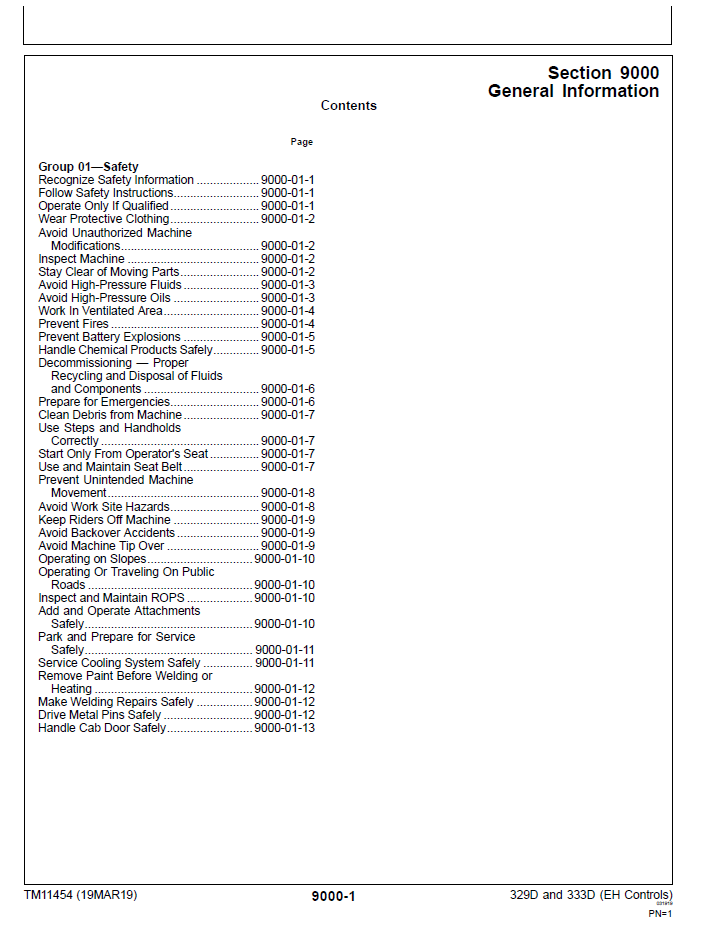 John Deere 329D/333D EH Controls Troubleshooting & Operation Manual TM11454