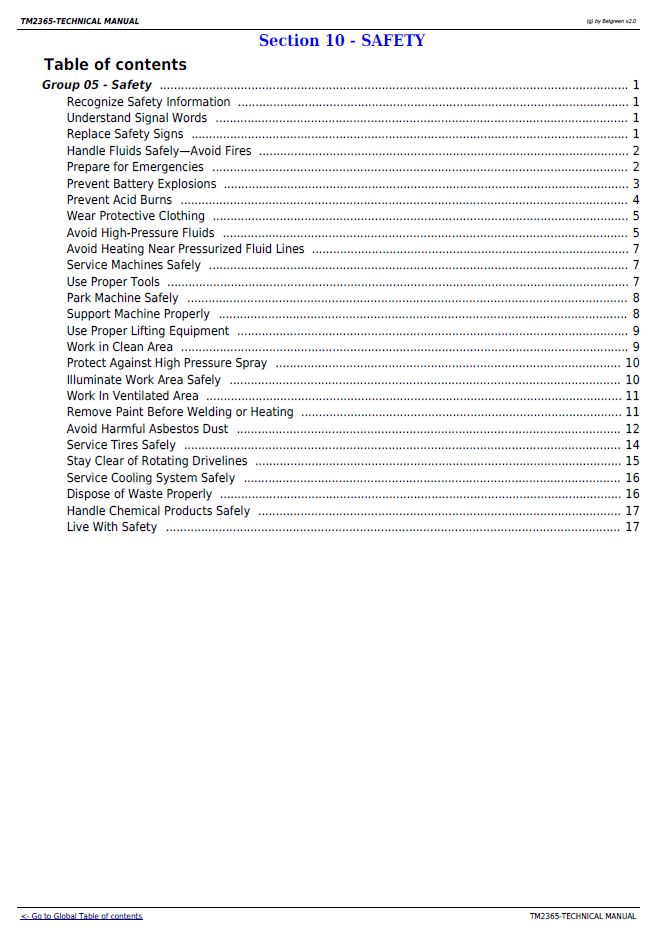 John Deere 3320-3720 Tractor TM2365 Repair, Maintenance & Service Manual