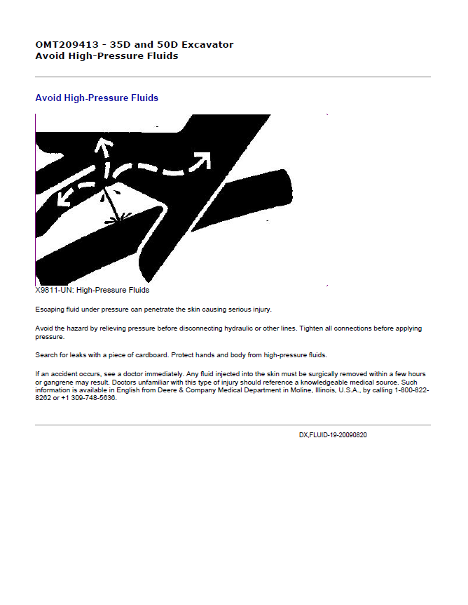 John Deere 35D / 50D Excavator Operator Manual Technical Guide