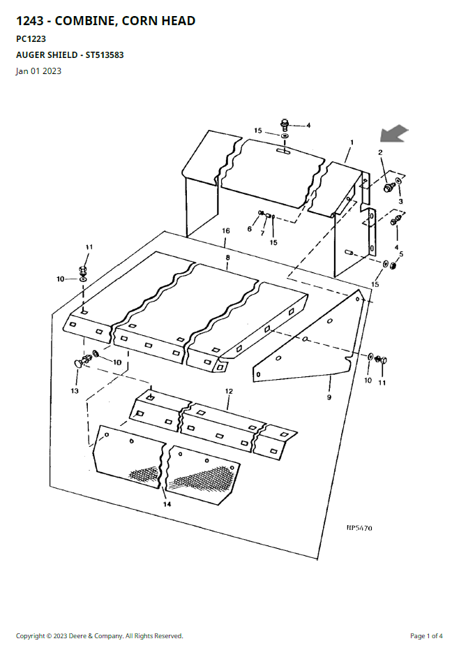 John Deere 40 Series Corn Head Spare Parts Manual PC1223