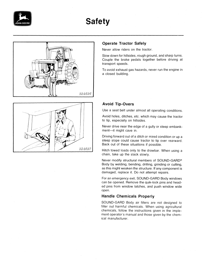 John Deere 4640 and 4840 Tractor Operator Manual (OMR65463) PDF Guide
