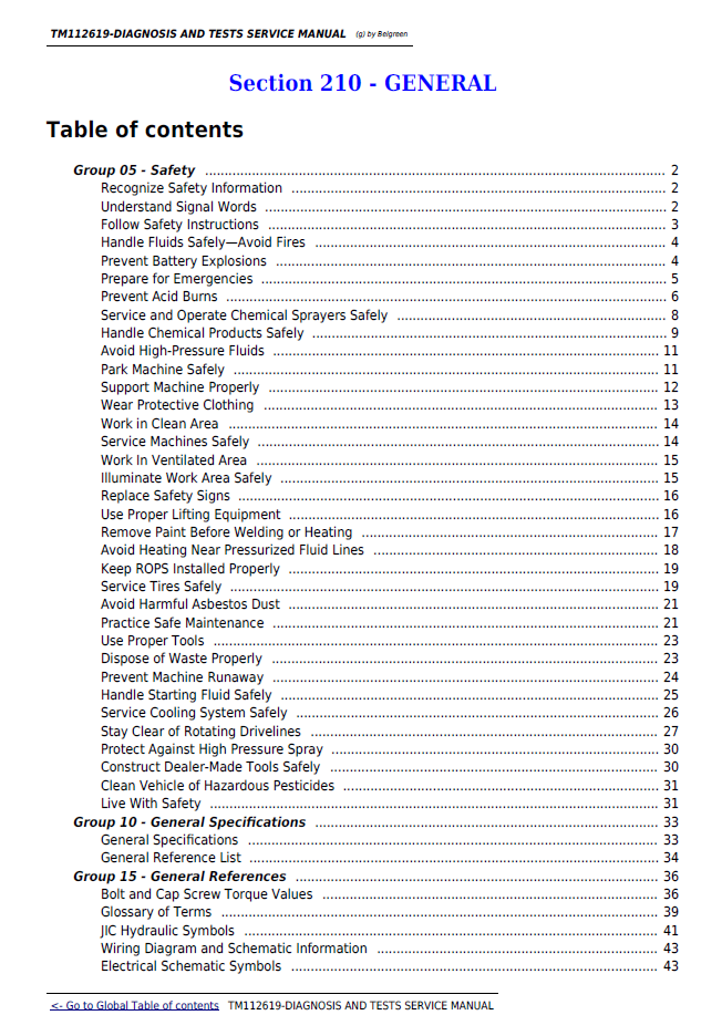 John Deere 5083EN 5093EN 5101EN Tractor Diagnosis and Tests Service Manual (TM112619) PDF