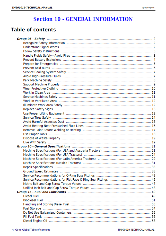 John Deere 5303 5103 5203 5204 5403 Tractor Technical Manual (TM900019) PDF