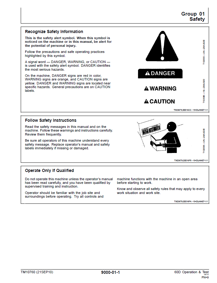 John Deere 60D Excavator Repair, Troubleshooting & Operation Manual TM10760