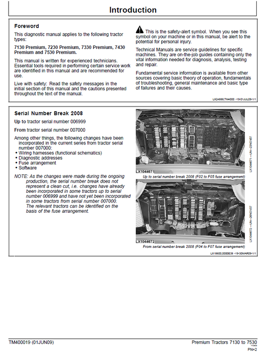 John Deere 7130 7230 7330 7430 7530 Premium Service Manual TM400019