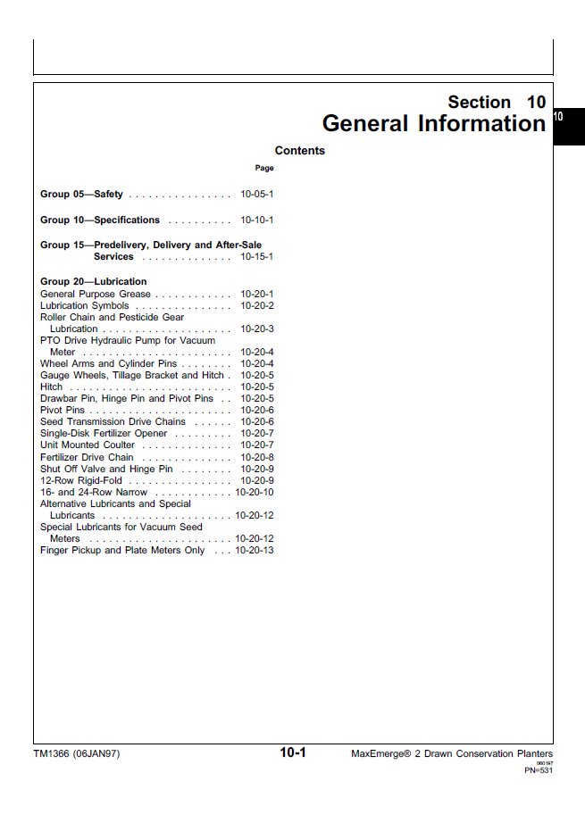 John Deere 7200 Front-Fold Planter Diagnostic Service Manual TM1366