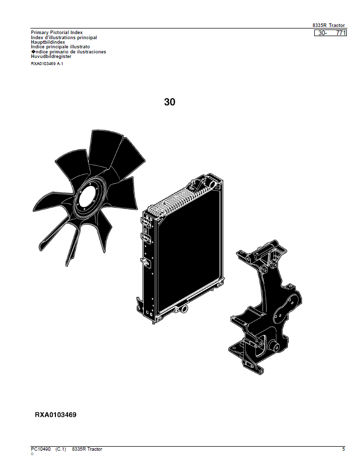 John Deere 8335R Tractor Parts Catalogue Manual PC10490 PDF