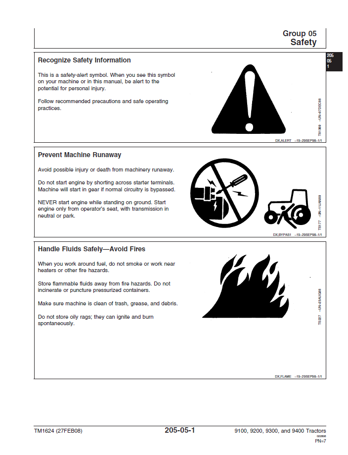 John Deere 9100 9200 9300 9400 Technical Manual TM1624 PDF