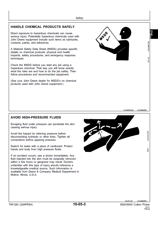 John Deere 9920-9930 Cotton Harvester Diagnostic Manual TM1283