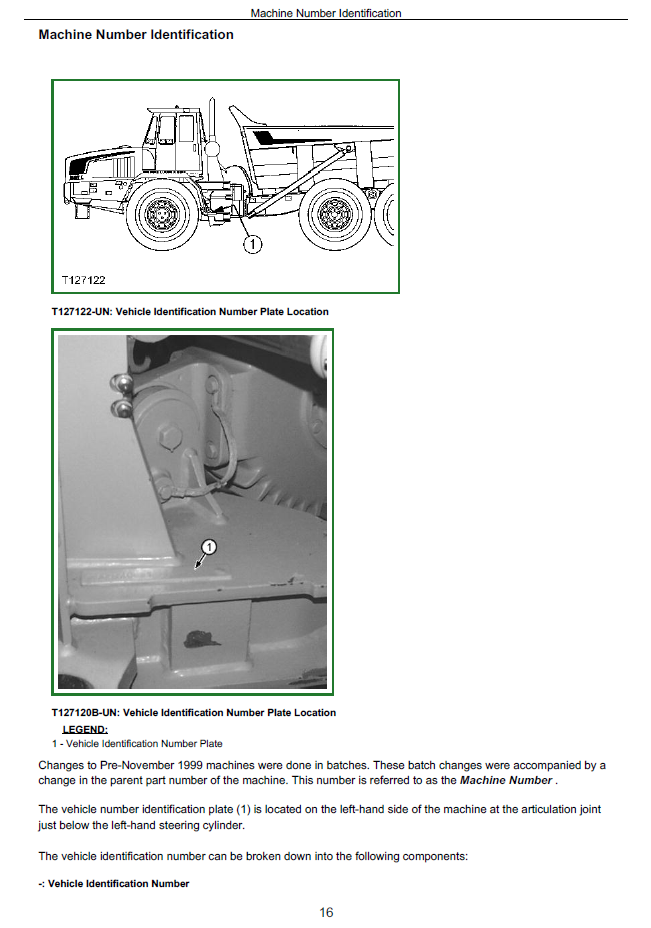 John Deere B25C Articulated Dump Truck Workshop Test Manual TM1811