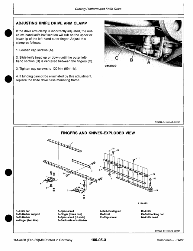 John Deere Corn Head 810-820 Technical & Maintenance Manual TM4468