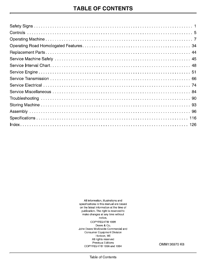 John Deere Gator 4x2 and 6x4 Utility Vehicle Operator Manual