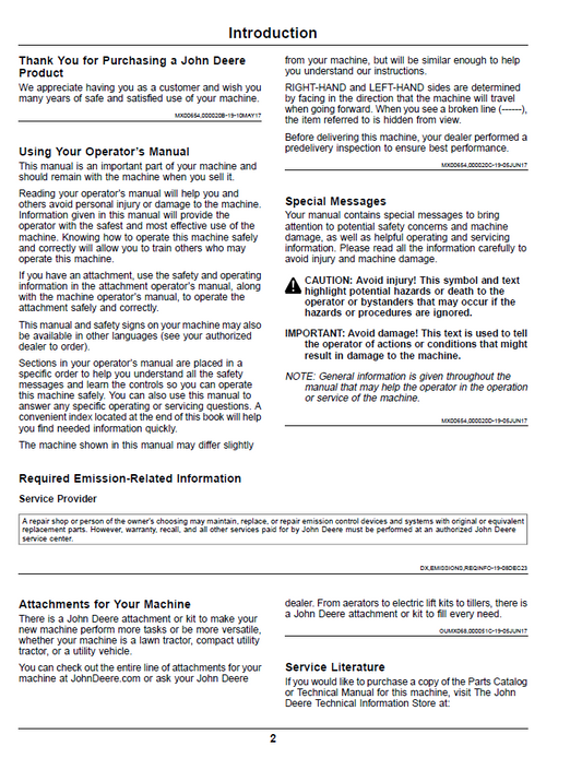 John Deere Material Collection System OMTCU24344 Operator Manual (Blower & Bagger)