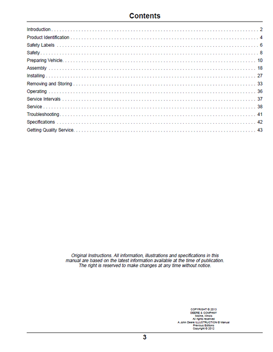 John Deere OMTCU33004 Blower and Material Collection System Operator Guide
