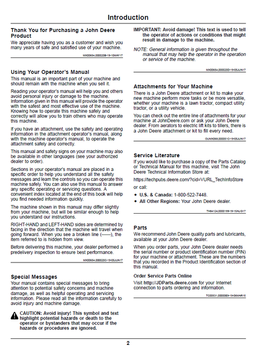 John Deere OMUC18439E Z900E Z900M Z900R Gas ZTrak Operator Manual Download