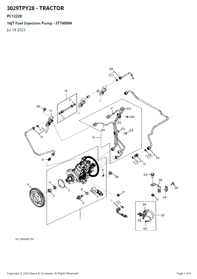 John Deere PC12228 3029TPY28 Agricultural Tractor Parts Manual