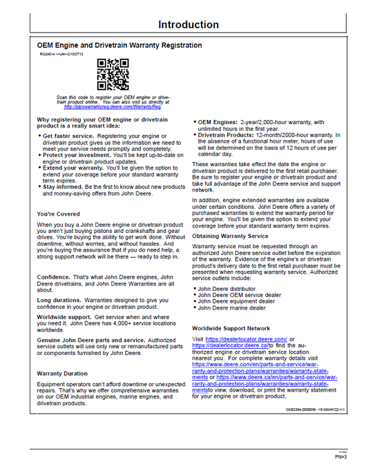 John Deere PowerTech OEM Diesel Engine OMRG26439 Operator Manual PDF