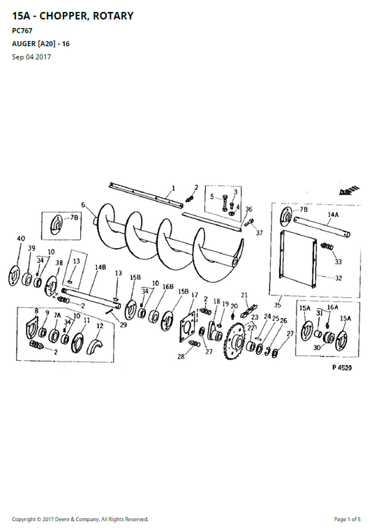 John Deere Rotary Chopper 15A/16A Parts Manual PC767