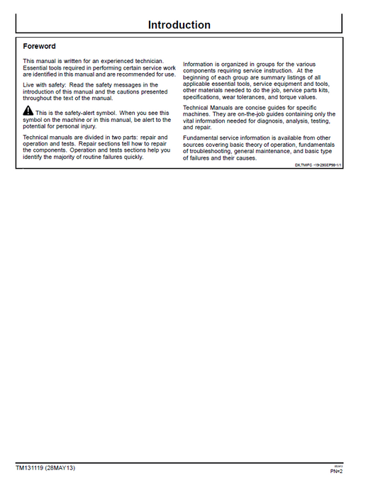 John Deere Rotary Cutter Technical Service Manual TM131119