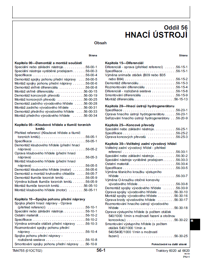 John Deere TM4755 Service Manual for 6020 Series and SE Tractors