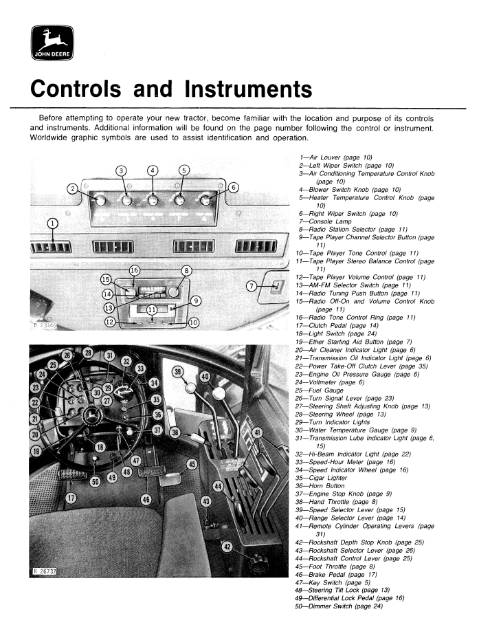 John Deere Tractor OMR65222: 8430 & 8630 Operator Manual