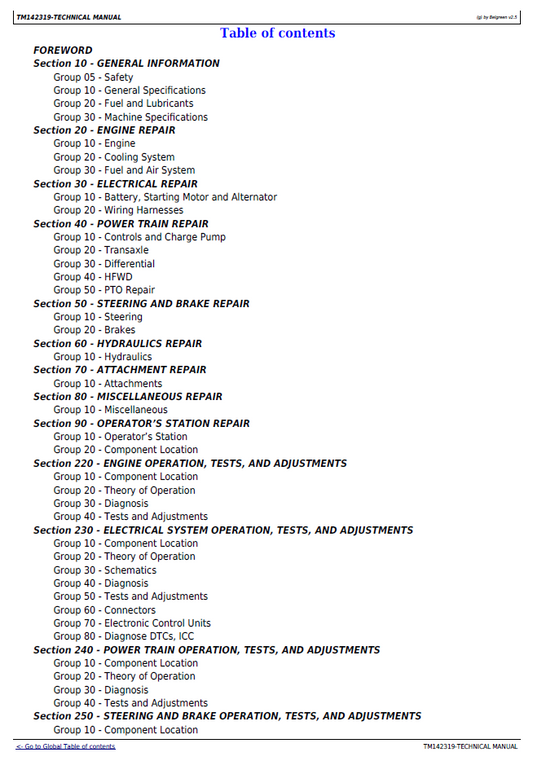 John Deere X Series Tractor TM142319 Service & Repair Technical Manual PDF