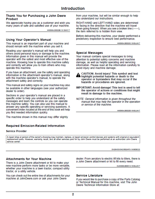 John Deere Z900E Z900M Z900R ZTrak Pro Operator Manual OMUC32807