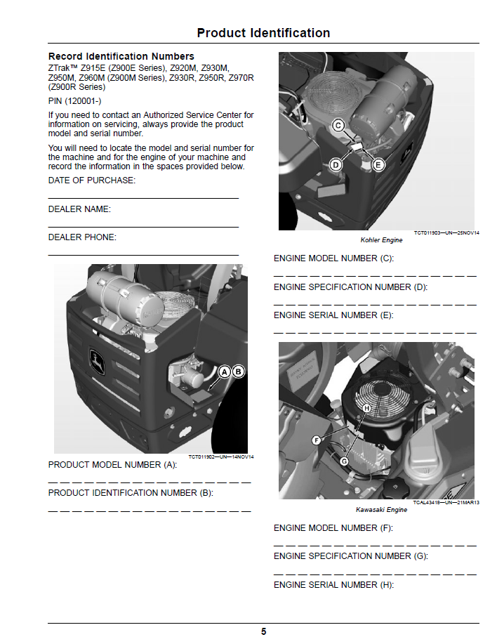 John Deere Z900E/Z900M/Z900R ZTrak Pro Operator Manual OMUC32807