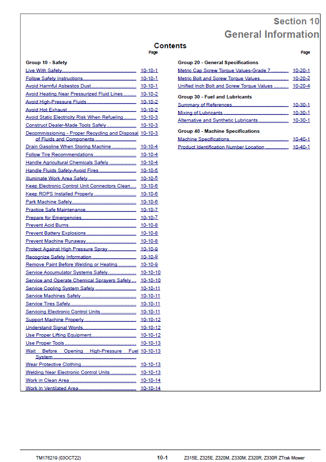 John Deere ZTrak Mower Manual | Complete Z315E–Z330R Service Guide