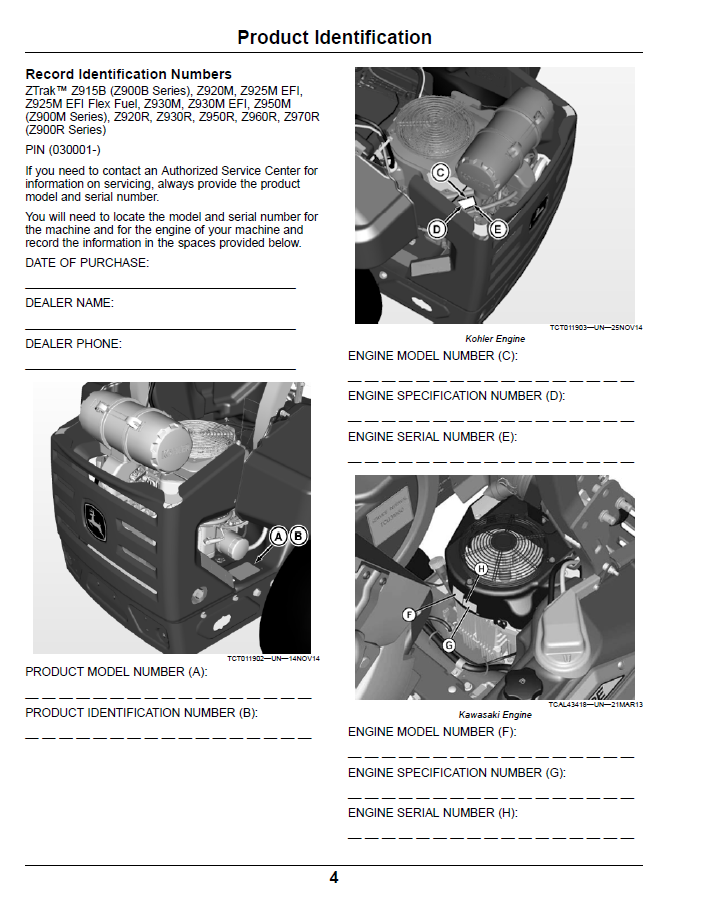 John Deere ZTrak Pro Series Gas Mower Manual OMUC15069 Specs & Maintenance Guide