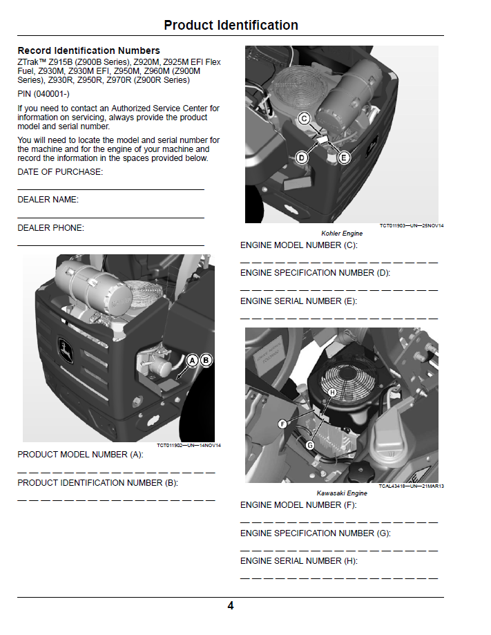 John Deere ZTrak Pro Z900 Series Operator Manual (OMUC15068)