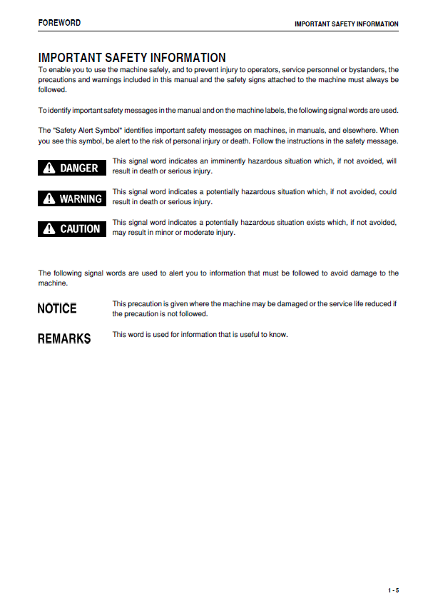KOMATSU D85EX-15E0 D85PX-15E0 Bulldozer Service & Maintenance PDF