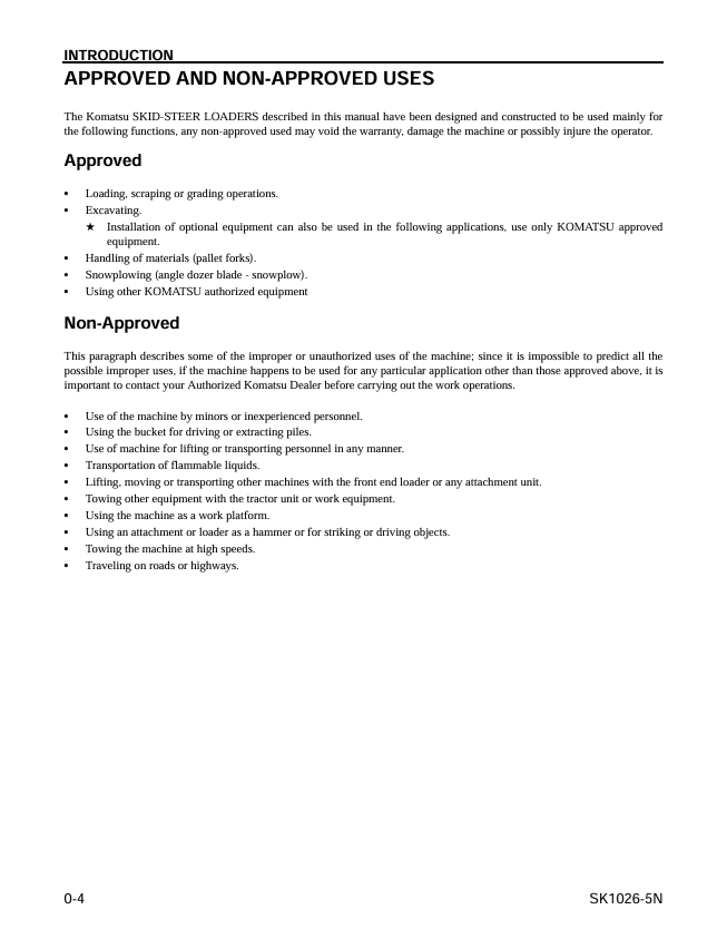 KOMATSU SK1026-5N Loader Operation & Maintenance Manual PDF