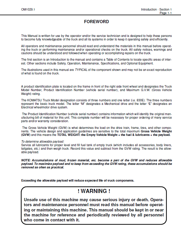 Komatsu 830E Dump Truck Maintenance Manual CEAD010400 PDF