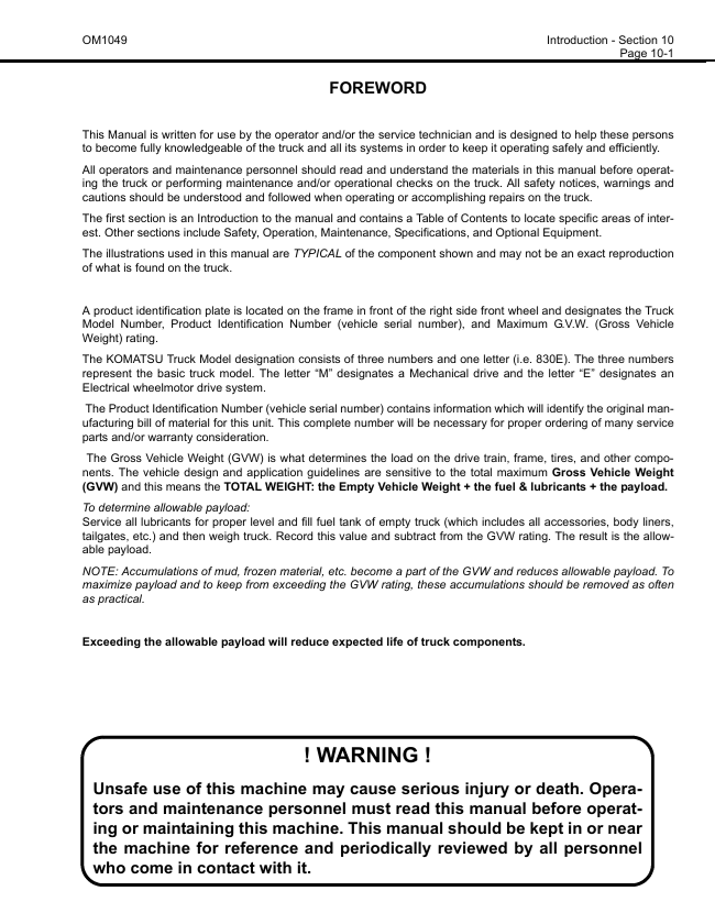 Komatsu 830E Dump Truck Repair and Maintenance Guide PDF