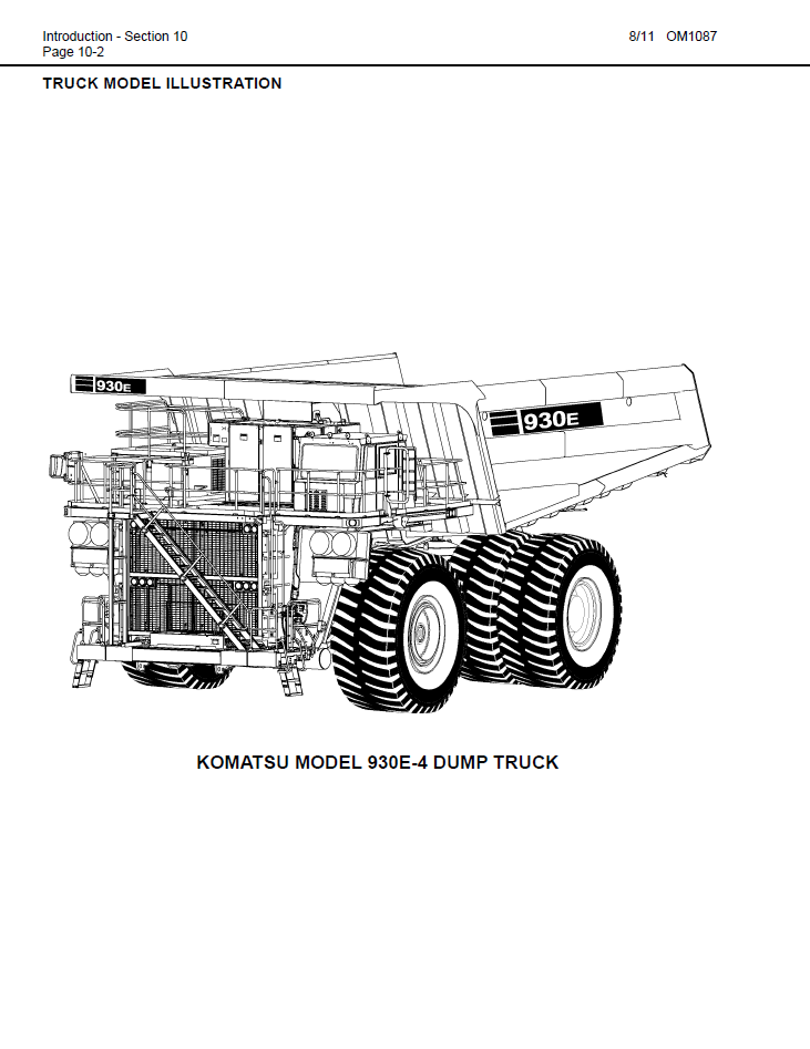 Komatsu 930E-4 Dump Truck Service Manual CEAM021405 PDF