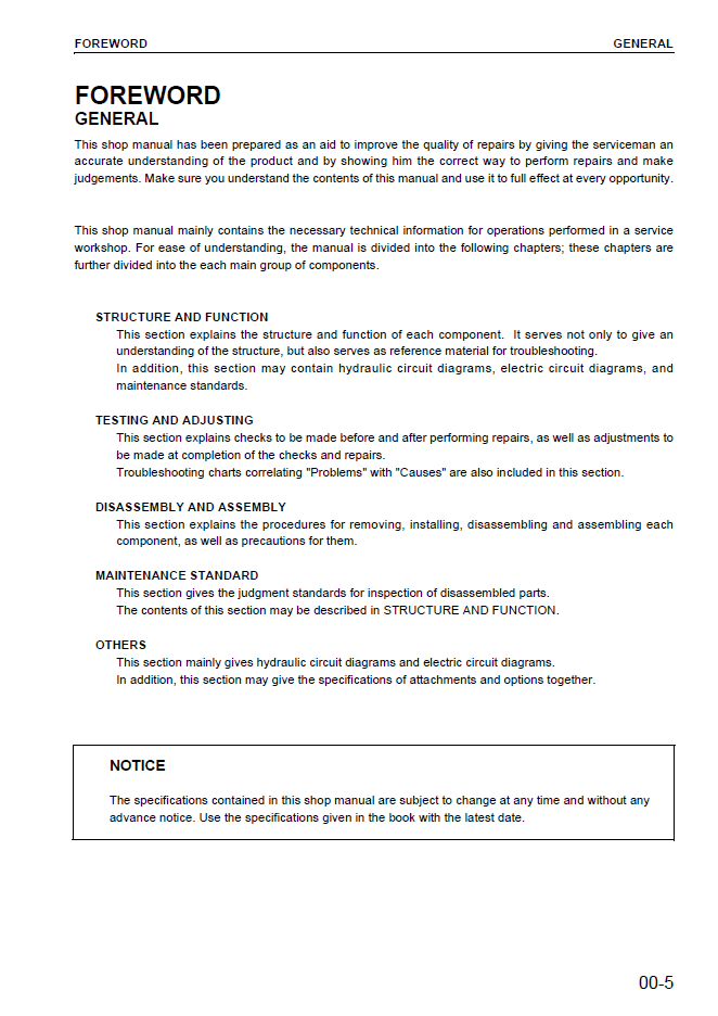 Komatsu D275AX-5 Landfill Service Manual SEBM032700 PDF