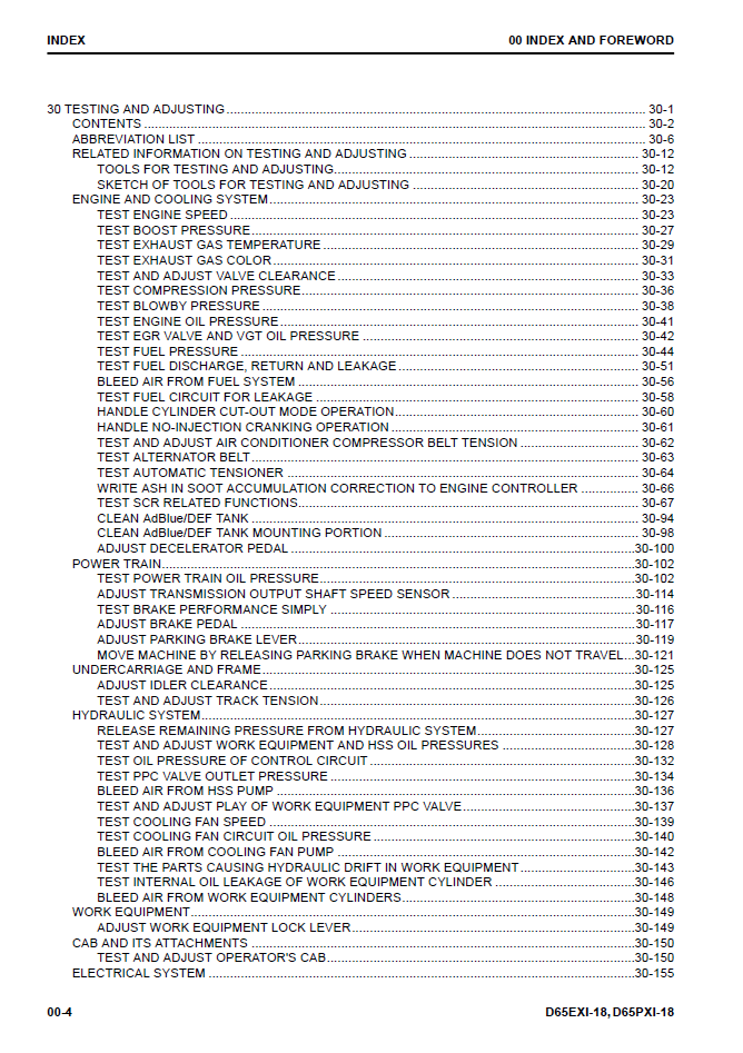 Komatsu D65EXi-18 D65PXi-18 Bulldozer Manual SEN06572-06 PDF