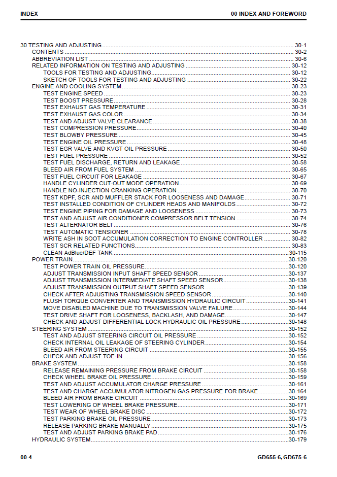 Komatsu GD655-6 GD675-6 Maintenance Manual SEN06523-06 PDF