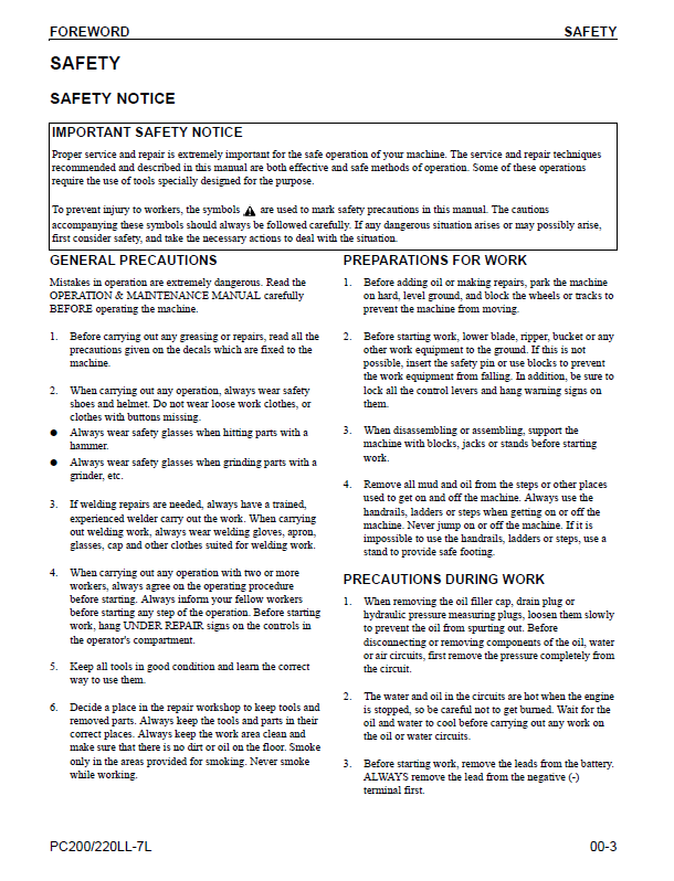 Komatsu Galeo Hydraulic Excavator Manual CEBD014300 PDF