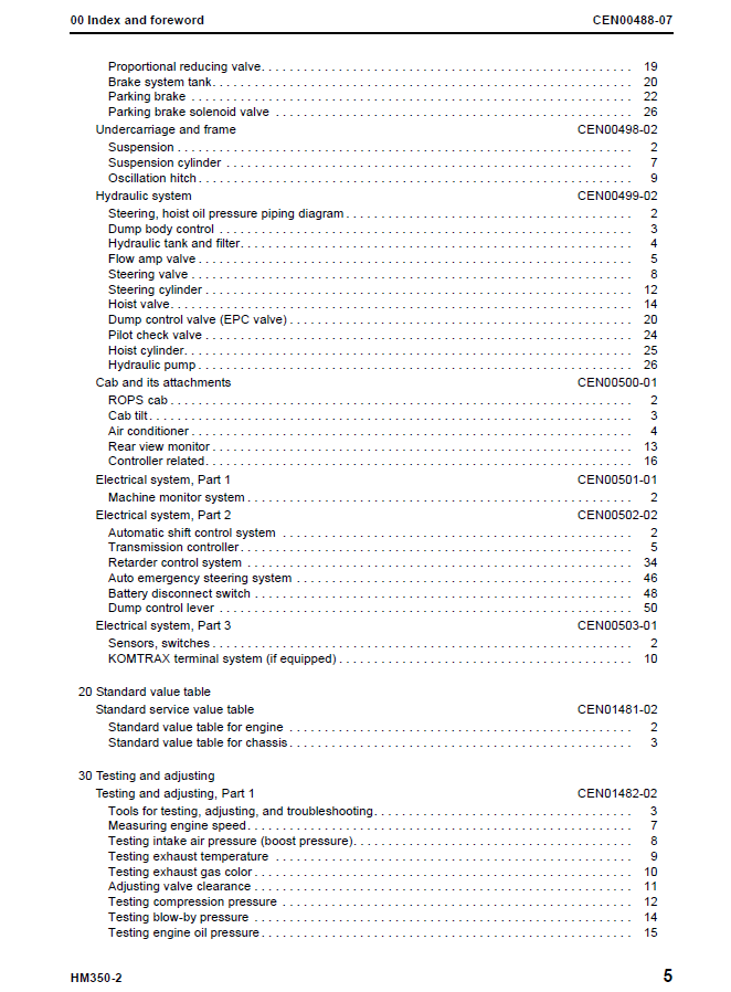 Komatsu HM350-2 Shop Manual CEBM007801 PDF