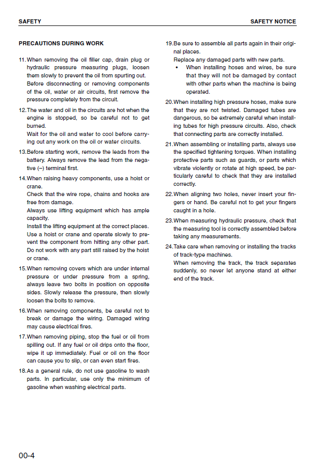 Komatsu MX352, MX502 Hydraulic Excavator Service Shop Manual (Pub. No. SEBD035400)